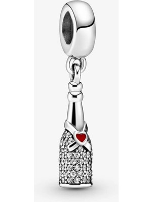 Lovecharm Köpüklü Şarap Şişesi Sallantılı Zirkon Taşlı Charm