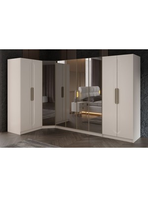Doressa Artos 9 Kapılı 5 Reflekte Camlı Köşe Gardırop