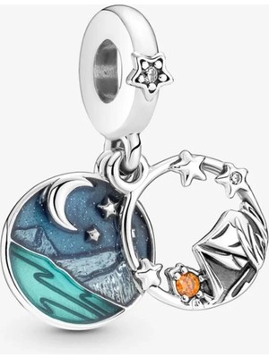 Lovecharm Kamp ve Gece Gökyüzü Çift Sallantılı Charm