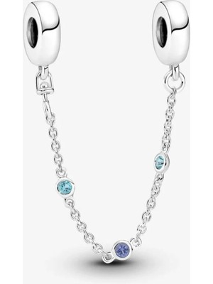 Lovecharm Üç Mavi Taşlı Güvenlik Zinciri