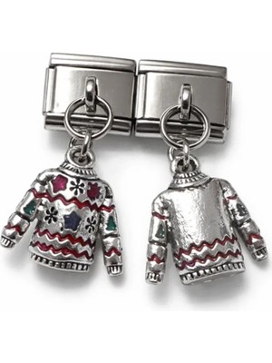 Lovecharm Italyan Charm Yılbaşı Kazağı Figürlü Sallantılı Modüler Bileklik Charmı