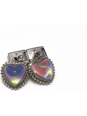 Lovecharm Italyan Charm Kalp Figürlü Parlak Taşlı Modüler Bileklik Charmı