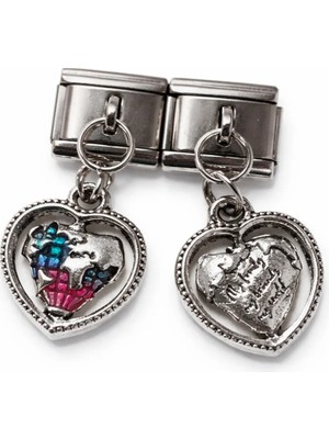 Lovecharm Italyan Charm Dünya Kalp Figürlü Sallantılı Modüler Bileklik Charmı