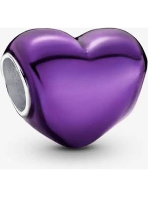 Lovecharm Metalik Mor Kalp Charm S925