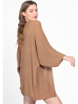 Liarca Yarasa Kol Mevsimlik Hırka Camel