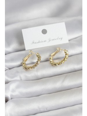 Teknoparkx Gold Renk Pirinç Dorika Halka Kadın Küpe Tknprk-Tkaks3