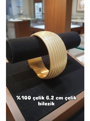 Sones Aksesuar Kalın Gold Çelik Bilezik