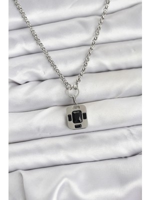 Teknoparkx Ietaks™ 316L Çelik Zincir Gümüş Renk Vintage Model Kadın Kolye Tknprk-Tkaks3