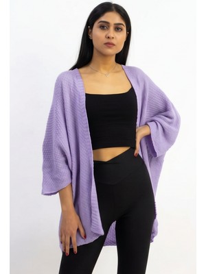 Liarca Yarasa Kol Triko Kadın Hırka Lila