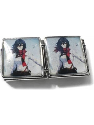 Lovecharm Anime Figürlü Italyan Charm | Paslanmaz Çelik Bileklik Uyumlu Kare Charm