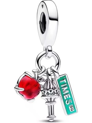 Lovecharm Nyc Elma, Torch And Street Sign Triple Dangle Charm