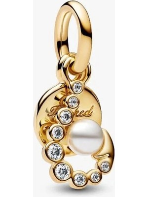 Lovecharm S925 Ayar Gold Renk Gün Doğumu Madalyon Charm