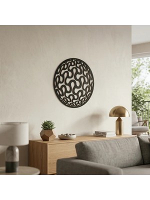Elivora Geometrik Desenli Daire Duvar Tablosu Mdf Lazer Kesim Modern Minimal Duvar Süsü