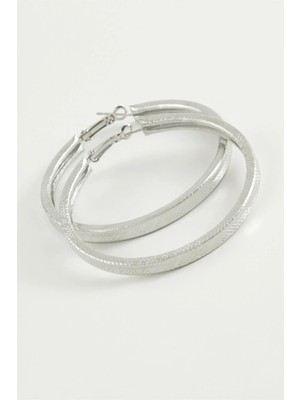 Teknoparkx Noktalı Kare Halka Küpe 4 cm Tknprk-Tkaks3