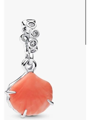 Lovecharm S925 Ayar Mercan Renkli Deniz Kabuğu Çift Sallantılı Charm