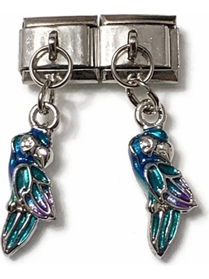 Lovecharm Mavi Papağan Figürlü Italyan Charm