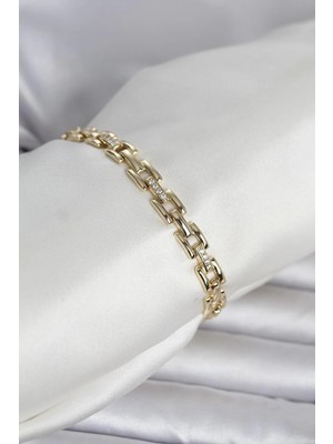Teknoparkx Ietaks™ Xuping Zincir Model Gold Renk Kadın Bileklik Tknprk-Tkaks3
