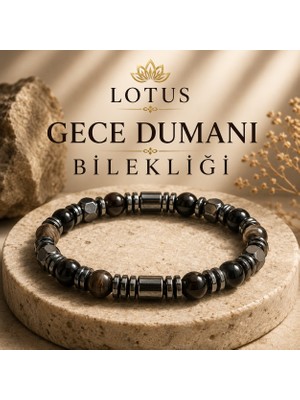 Lotus Atölye ve İyi Yaşam Merkezi ✨ Gece Dumanı Bilekliği – Siyah Akik, Dumanlı Akik & Hematit | Lotus Atölye ve Iyi Yaşam Merkezi