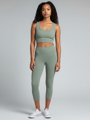 Caprix Activewear Spor Kadın Mint Yeşili Crop Atlet
