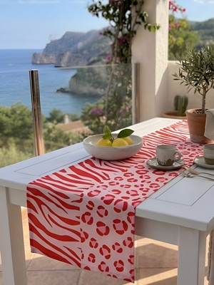 Rahan Design Leopar Zebra Desenli Dekoratif Runner - 45X145CM