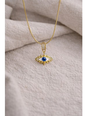 Owentis Çelik Gold Göz Millery Kolye -Kararma Yapmaz-