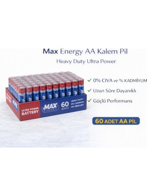 Elivora Max Energy Aa Kalem Pil 1.5V R6 Heavy Duty Ultra Power 4lü 15 Paket