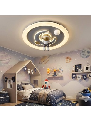 Işıksan Aydınlatma Astromoon 3 Renk Ledli Tavan Plafonyer Avize Uzaktan Kumandalı Dimmerli Gece Lambası Modu 50 cm