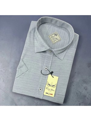 Eren Style Linen Keten Klasik %100 Cotton Kısa Kollu Terletmeyen Gömlek