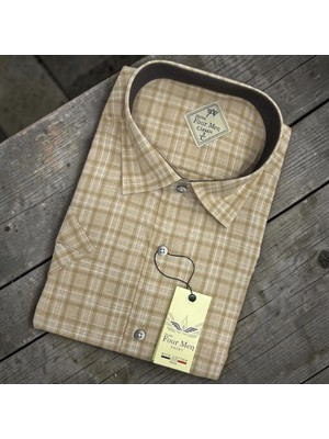 Eren Style Linen Keten Klasik %100 Cotton Kısa Kollu Terletmeyen Gömlek