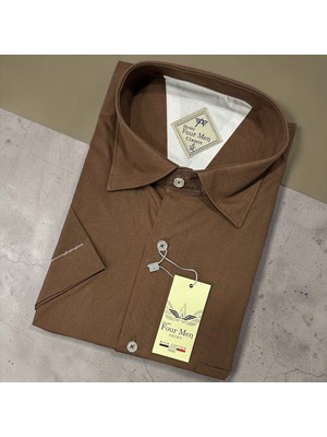 Eren Style Linen Keten Klasik %100 Cotton Kısa Kollu Terletmeyen Gömlek