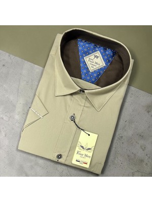 Eren Style Linen Keten Klasik %100 Cotton Kısa Kollu Terletmeyen Gömlek