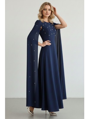 Ang Butik Kadın Belden Bağlamalı Uzun Gece Elbise