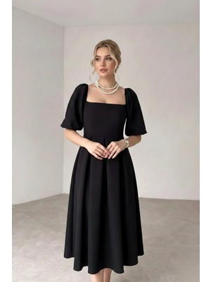 Ang Butik Kadın Midi Boy Kloş Kesim Elbise