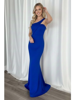 Ang Butik Kadın Scuba Yapılı Çapraz Yaka Abiye