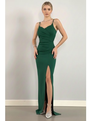Ang Butik Kadın Scuba Yapılı Modern Stil Abiye Elbise