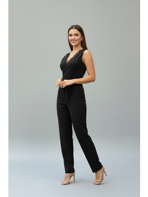 Ang Butik Kadın Feminen Detaylı Dantelli Tulum