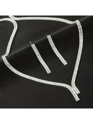 DS LLC Tamtur Baget Taşlı Lüks Set Kolye 4 mm Dsllc-Ilkelgym1