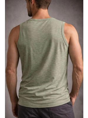 DS LLC Iegiyim™ Erkek Flamlı Kumaş Kolsuz Atlet Günlük Fitness Spor T-Shirt - Mint Yeşili Dsllc-Ilk