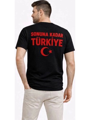 DS LLC Iegiyim™ Erkek Türkiye Ay Yıldız Baskılı Taraftar Forma T-Shirt - Siyah Dsllc-Ilkelgym1