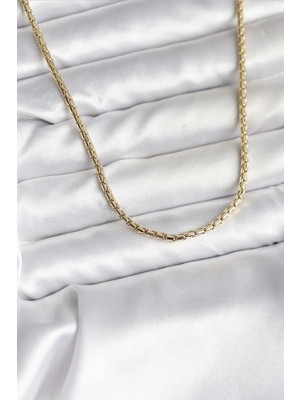 DS LLC Ietaks™ 14K Gold Renk Kaplama Zincir Model cm Kadın Kolye Dsllc-Ilkelgym1
