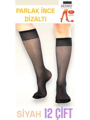 Efem İç Giyim Parlak Ince Fit 15 Dizaltı Kadın Çorap 12'li Paket