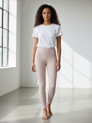 Caprix Activewear Kadın Skinny Fit Krem Tayt