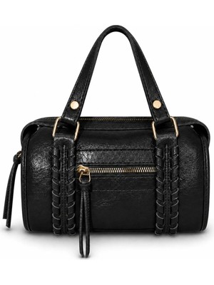 PaminBags Aksesuar Örgülü Silindir Midi Çanta PMN0073