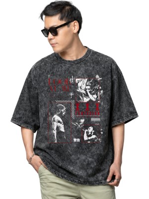 Sevbano x Tentacion Rapper Şarkıcı Baskılı Unisex Oversize Vintage Yıkamalı Tişört
