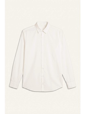 DeFacto Modern Fit Uzun Kollu Ecru Gömlek H8114AX26SM