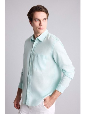 DeFacto %100 Keten Regular Fit Gömlek G0788AX26SM