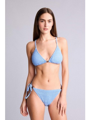 DeFacto Regular Fit Kırışık Dokulu Mavi Bikini Alt E0208AX26SM