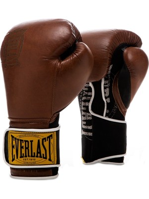 Kahverengi Everlast 1910 Classic Boks Eldiveni Deri Malzeme ile Sparring ve Antrenman İçin Uygun