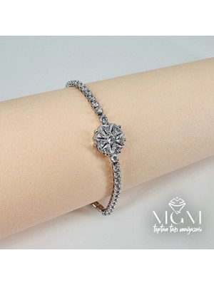 Ulora Zirkon Taşlı Pirinç Zirkon Bileklikler 17+2,5 cm - KBL0037