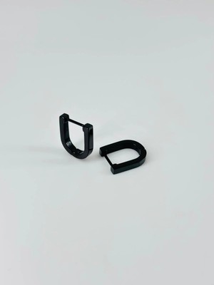 Ulora Siyah Çelik Erkek Küpe Çap (9 Mm) Kalınlık (3 Mm) - EKP0016